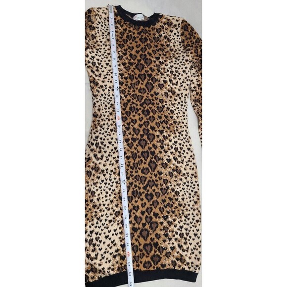 RED VALENTINO Leopard Print Long Sleeve Sweater Dress Women's M Wool Silk Blend - Picture 11 of 13